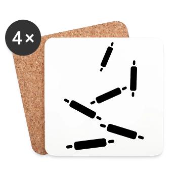 Kitchen roll baking rolling pin - Coasters (set of 4) - white - Front