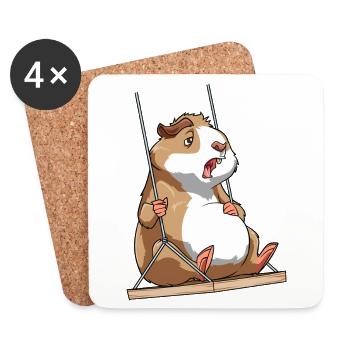 Meerschweinchen Schaukelt - Untersetzer (4er-Set) - Weiß - Vorne