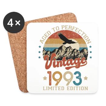 1993 Humour anniversaire 30 ans âge perfection - Dessous de verre (lot de 4) - blanc - Devant