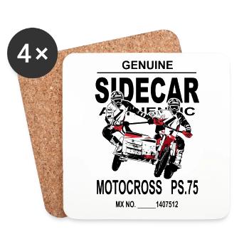Sidecarcross - Sidecar Moto Cross - Dessous de verre (lot de 4) - blanc - Devant