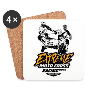 Sidecarcross - Sidecar Moto Cross - Dessous de verre (lot de 4) - blanc - Devant