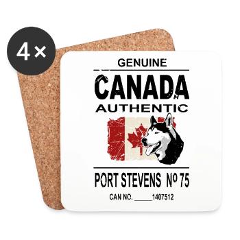 Maple Leaf - Huskies - Canada - Coasters (set of 4) - white - Front
