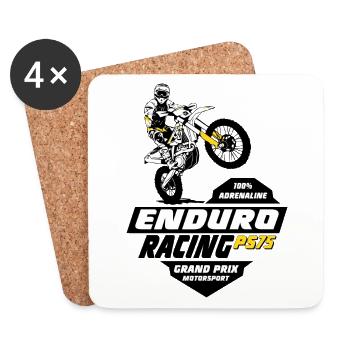 Enduro Tout-terrain - Dessous de verre (lot de 4) - blanc - Devant