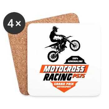 Moto Cross - Motocross - Supercross - Coasters (set of 4) - white - Front