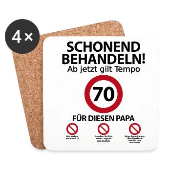 70 Geburtstag Papa Vater Geburtstagsgeschenk - Untersetzer (4er-Set) - Weiß - Vorne