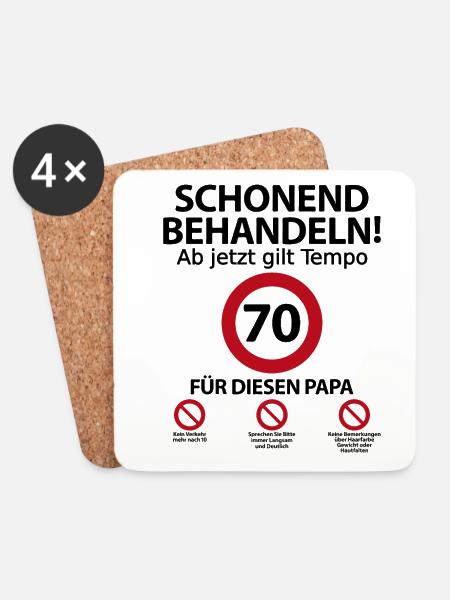 70 Geburtstag Papa Vater Geburtstagsgeschenk - Untersetzer (4er-Set) - Weiß