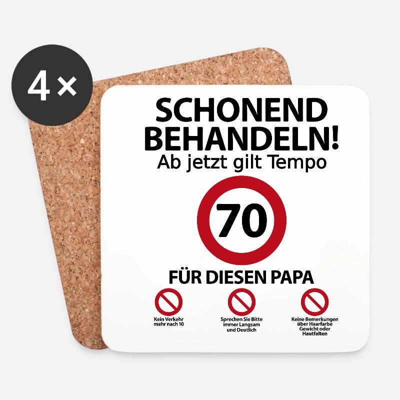 70 Geburtstag Papa Vater Geburtstagsgeschenk - Untersetzer (4er-Set) - Weiß