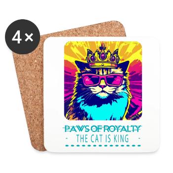 Cat King: Enchanting Wisdom - Coasters (set of 4) - white - Front