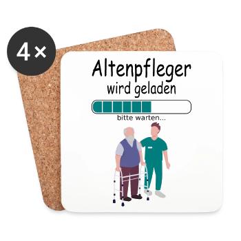 Angehender Altenpfleger Azubi in Ausbildung Beginn - Untersetzer (4er-Set) - Weiß - Vorne