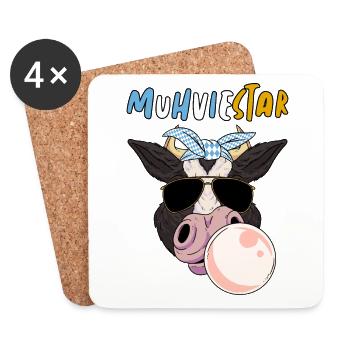 Muhviestar Bauernhof Wortwitz - Untersetzer (4er-Set) - Weiß - Vorne