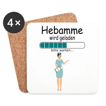 werdende Hebamme Ausbildung für Azubine Baby - Untersetzer (4er-Set) - Weiß - Vorne