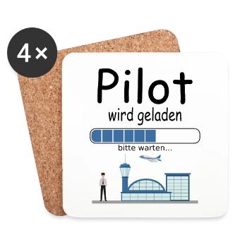 Angehende Piloten Pilotenausbildung werden Baby - Untersetzer (4er-Set) - Weiß - Vorne