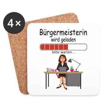 neuen Amtsantritt Amtseinführung Bürgermeisterin - Untersetzer (4er-Set) - Weiß - Vorne