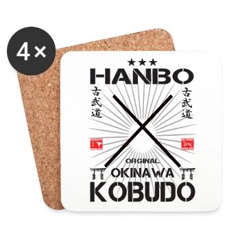 Hanbo die Kunst der Verteidigung im Okinawa Stil - Untersetzer (4er-Set) - Weiß - Vorne