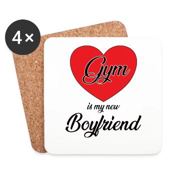 La salle de sport est mon nouveau petit ami, Fitness Girl Design - Dessous de verre (lot de 4) - blanc - Devant