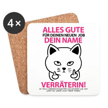 Abschiedsgeschenk für Kollegin Krankenschwester - Untersetzer (4er-Set) - Weiß - Vorne