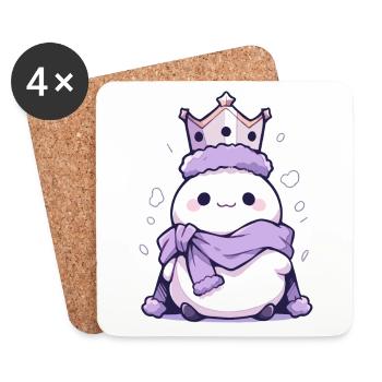 Bonhomme de neige de Noël mignon - Design de vacances - Dessous de verre (lot de 4) - blanc - Devant