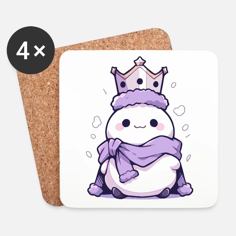 Süßer Weihnachts Schneemann - Festtags-Design - Untersetzer (4er-Set) - Weiß