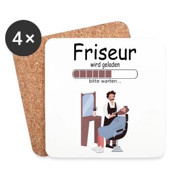 Angehende Friseur in Ausbildung für Baby Azubi - Untersetzer (4er-Set) - Weiß - Vorne