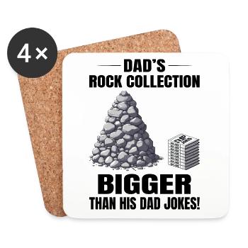 Bergfelsen Sammeln Papa Sammler Humorvoll - Untersetzer (4er-Set) - Weiß - Vorne