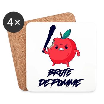 JE SUIS UN PEU BRUTE DE POMME ! - Dessous de verre (lot de 4) - blanc - Devant
