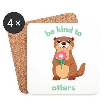 Be kind to otters - Untersetzer (4er-Set) - Weiß - Vorne