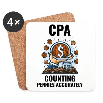 CPA: Die Kunst der Pfennigpräzision beherrschen Lustig - Untersetzer (4er-Set) - Weiß - Vorne