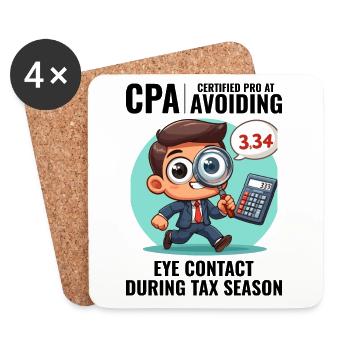CPA: Number Ninja Dodging Augenkontakt Buchhalter - Untersetzer (4er-Set) - Weiß - Vorne
