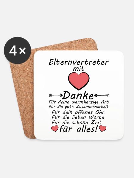 Elternvertreter Elternvertretung Danke Dankeschön - Untersetzer (4er-Set) - Weiß