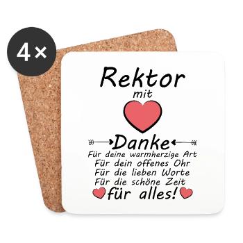 Danke an Rektor Abschiedsgeschenk zum Abschied - Untersetzer (4er-Set) - Weiß - Vorne