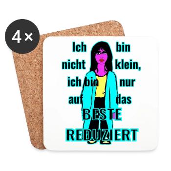 Ich bin nicht klein... - Untersetzer (4er-Set) - Weiß - Vorne
