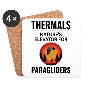 Pilote de parapente Parapente Thermals Adventures - Dessous de verre (lot de 4) - blanc - Devant