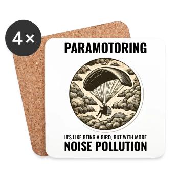 Pilote de paramoteur Paramoteur Parapente motorisé - Dessous de verre (lot de 4) - blanc - Devant