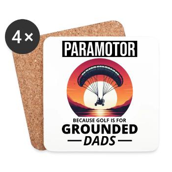 Pilote de paramoteur Paramoteur Parapente motorisé - Dessous de verre (lot de 4) - blanc - Devant