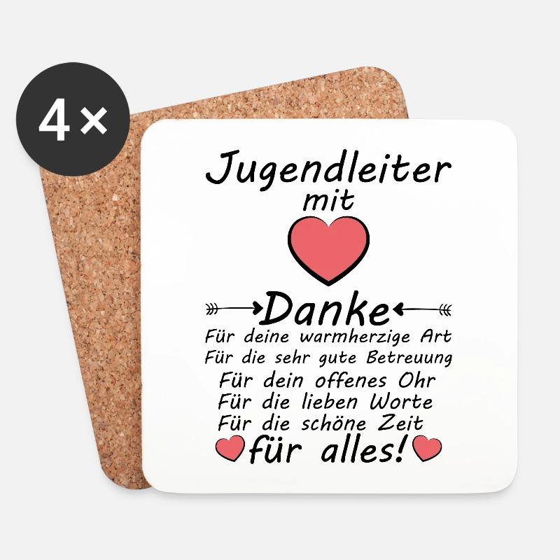 Beste Jugendleiter Danke sagen zum Abschied - Untersetzer (4er-Set) - Weiß