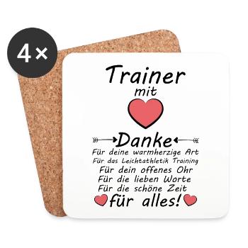 Leichtathletik Trainer Danke sagen zum Abschied - Untersetzer (4er-Set) - Weiß - Vorne