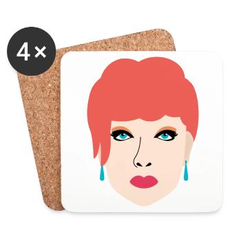 Pretty portrait with red hair - Coasters (set of 4) - white - Front