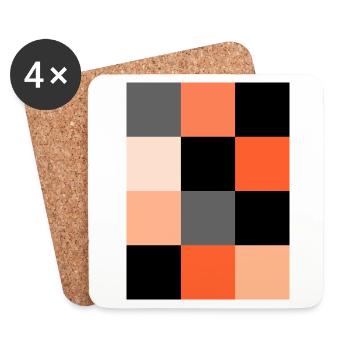 Orange Pixel - Dessous de verre (lot de 4) - blanc - Devant