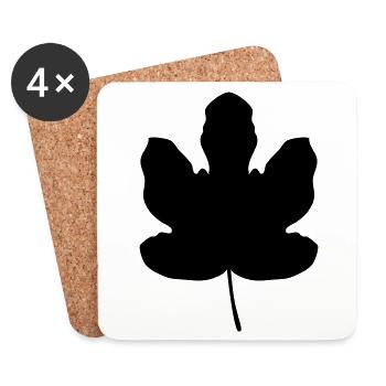 Fig Leaf Adam and Eve Leaf Tree Gift - Coasters (set of 4) - white - Front