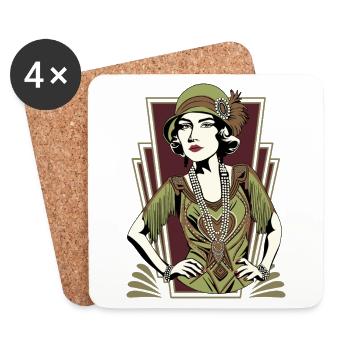 Flappers Filles VIVIAN - Dessous de verre (lot de 4) - blanc - Devant