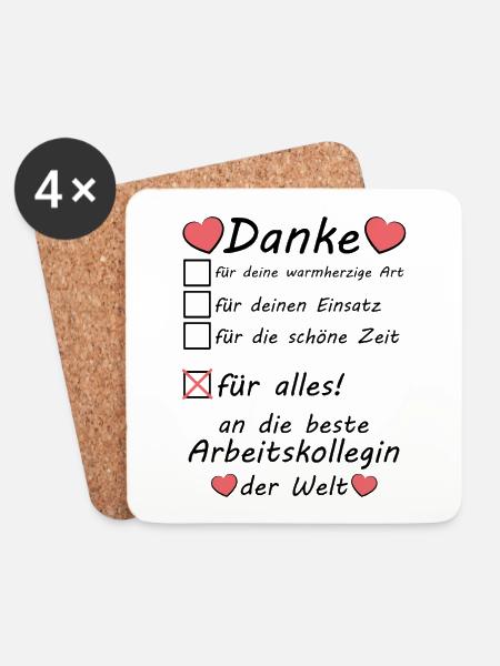 Langjährige Kollegin Arbeitskollgin verabschieden - Untersetzer (4er-Set) - Weiß
