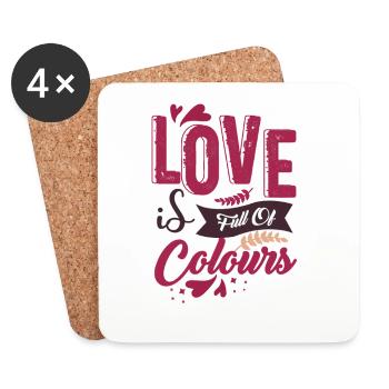 Love is Full Of Colours - Coasters (set of 4) - white - Front