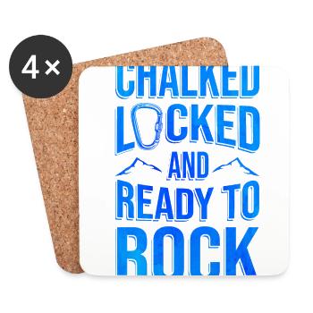 Chalked Locked And Ready To Rock Rock Climber Boul - Untersetzer (4er-Set) - Weiß - Vorne