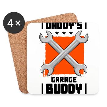 Daddy Garage Buddy Car Mechanic Vehicle Technician - Untersetzer (4er-Set) - Weiß - Vorne