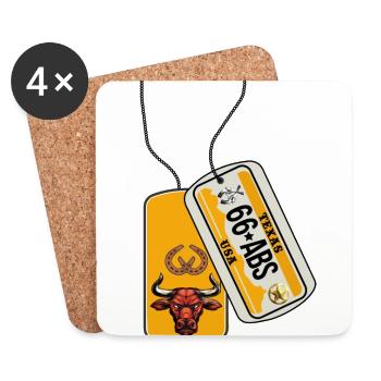 Erkennungsmarke TEXAS Rind USA COWBOY - Untersetzer (4er-Set) - Weiß - Vorne