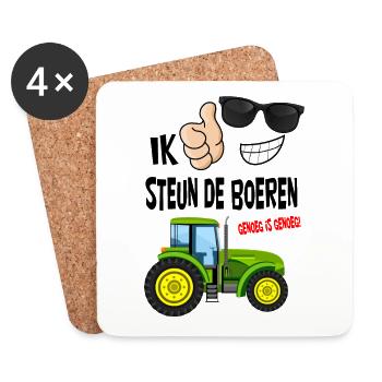 farmers protest with enough is enough for the farmers - Coasters (set of 4) - white - Front