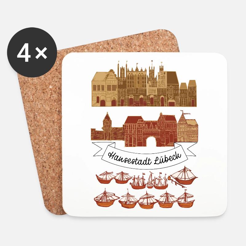 Lübeck - Untersetzer (4er-Set) - Weiß