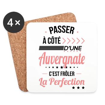 Auvergnate - Frôler la perfection - Auvergne - Dessous de verre (lot de 4) - blanc - Devant