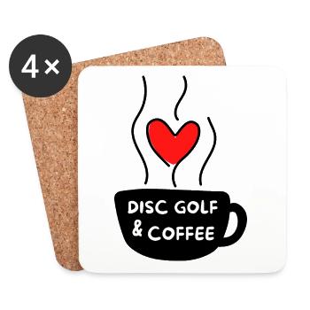 Disc golf & coffee. - Coasters (set of 4) - white - Front