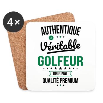 Authentique et véritable golfeur - Original - Dessous de verre (lot de 4) - blanc - Devant